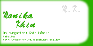 monika khin business card