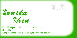 monika khin business card